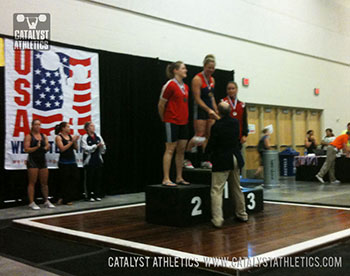 Aimee Everett - Gold medal in the snatch at the 2011 USAW National Championships - Olympic Weightlifting, strength, conditioning, fitness, nutrition - Catalyst Athletics