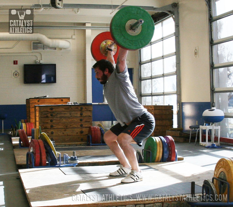 90-degree knee power snatch receiving position