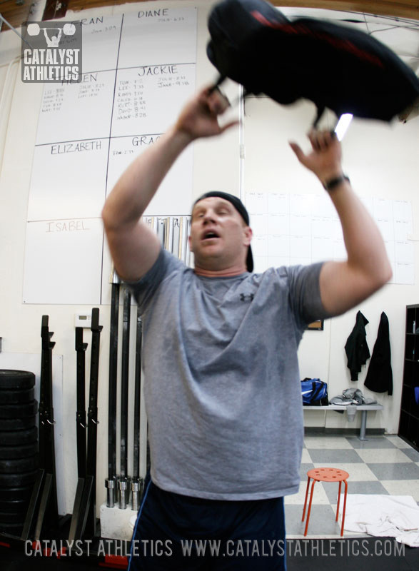 Tom sandbag half moon - Olympic Weightlifting, strength, conditioning, fitness, nutrition - Catalyst Athletics 