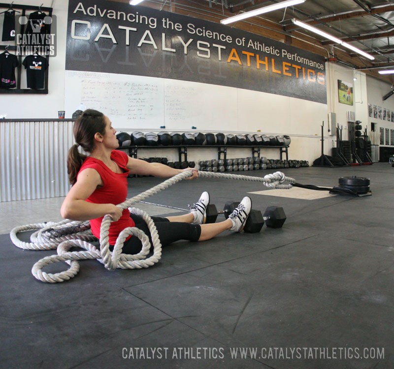 Jolie rope sled pulls - Olympic Weightlifting, strength, conditioning, fitness, nutrition - Catalyst Athletics 
