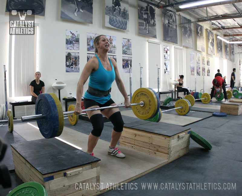 Aimee block clean - Olympic Weightlifting, strength, conditioning, fitness, nutrition - Catalyst Athletics 