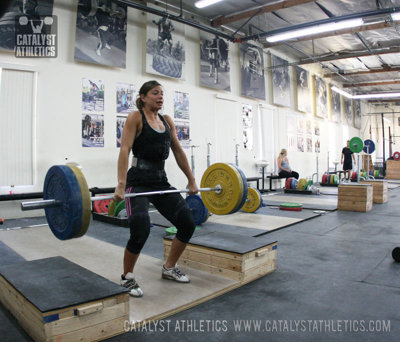 Jessica block clean - Olympic Weightlifting, strength, conditioning, fitness, nutrition - Catalyst Athletics 