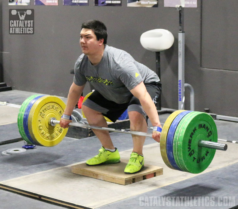 Steve Snatch Pull on Riser - Olympic Weightlifting, strength, conditioning, fitness, nutrition - Catalyst Athletics 