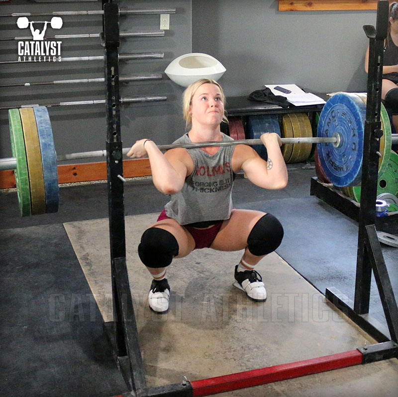 Carly front squat - Olympic Weightlifting, strength, conditioning, fitness, nutrition - Catalyst Athletics 