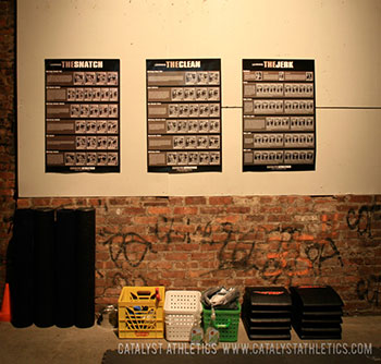 Catalyst Athletics posters at CrossFit Brooklyn - Olympic Weightlifting, strength, conditioning, fitness, nutrition - Catalyst Athletics