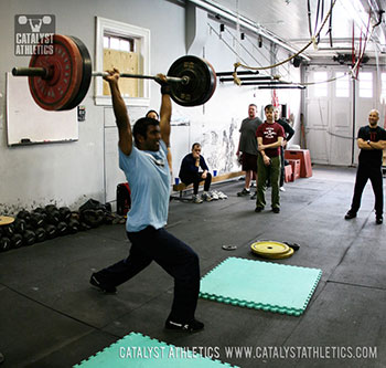 Anil makes a record clean & jerk at the Washington, DC weightlifting seminar - Olympic Weightlifting, strength, conditioning, fitness, nutrition - Catalyst Athletics