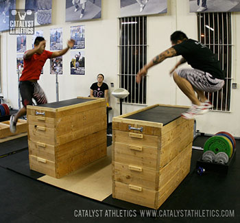 Rex and Ray box jump - Olympic Weightlifting, strength, conditioning, fitness, nutrition - Catalyst Athletics