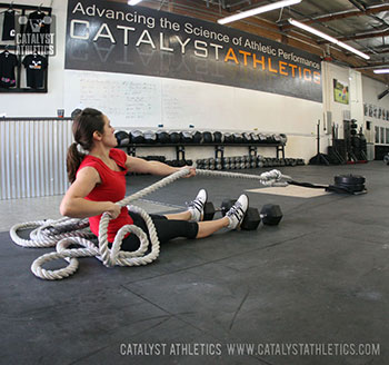 Jolie rope sled pulls - Olympic Weightlifting, strength, conditioning, fitness, nutrition - Catalyst Athletics