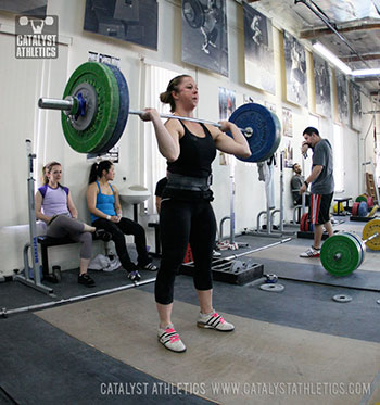 Aimee preparing to jerk - Olympic Weightlifting, strength, conditioning, fitness, nutrition - Catalyst Athletics