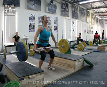 Aimee block clean - Olympic Weightlifting, strength, conditioning, fitness, nutrition - Catalyst Athletics