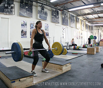 Jessica block clean - Olympic Weightlifting, strength, conditioning, fitness, nutrition - Catalyst Athletics