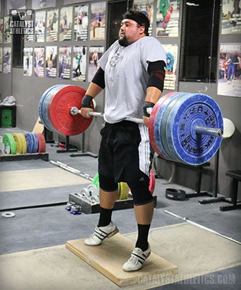 Brian Clean Pull on Riser - Olympic Weightlifting, strength, conditioning, fitness, nutrition - Catalyst Athletics