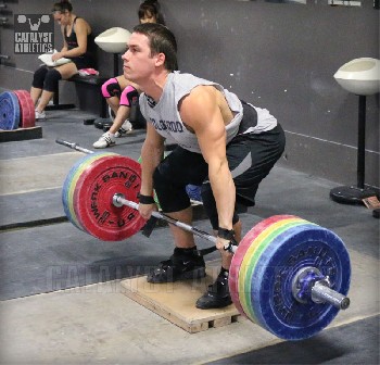 John Clean Pull on Riser - Olympic Weightlifting, strength, conditioning, fitness, nutrition - Catalyst Athletics