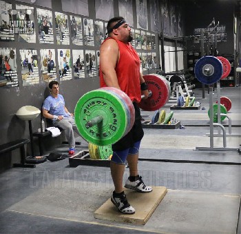 Brian Clean Pull on Riser - Olympic Weightlifting, strength, conditioning, fitness, nutrition - Catalyst Athletics