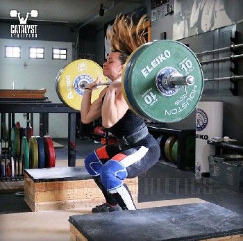 Jessica block clean - Olympic Weightlifting, strength, conditioning, fitness, nutrition - Catalyst Athletics